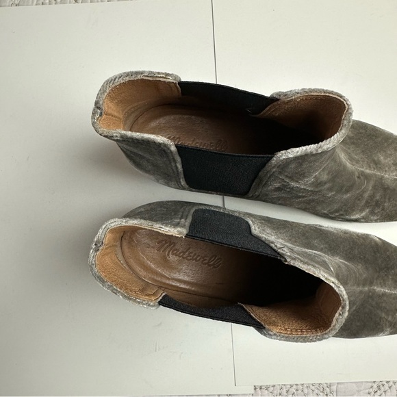 Madewell gray velvet heeled ankle boots sz 9.5 - Picture 8 of 11